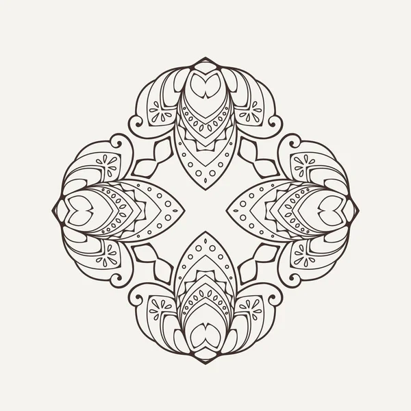 Vector Mandala. Tatuaje de encaje Mehndi. Tejido oriental . — Archivo Imágenes Vectoriales