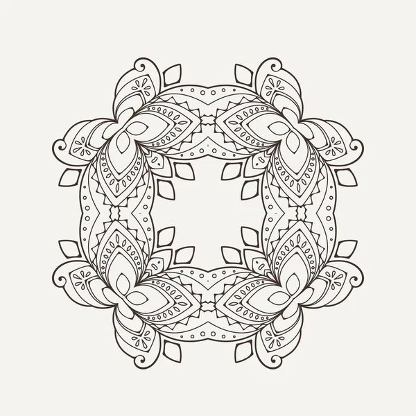 Векторная мандала. Татуировка кружева Мехнди. Восточное плетение . — стоковый вектор