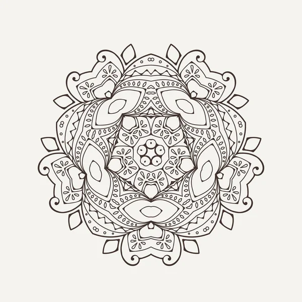 Vektör mandala. Mehndi dantel dövme. Oryantal örgü. — Stok Vektör