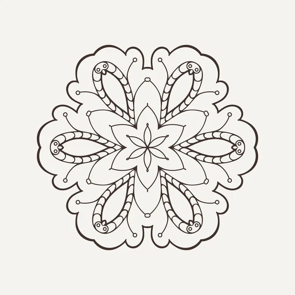 Vector Mandala. Tatuaje de encaje Mehndi. Tejido oriental . — Archivo Imágenes Vectoriales