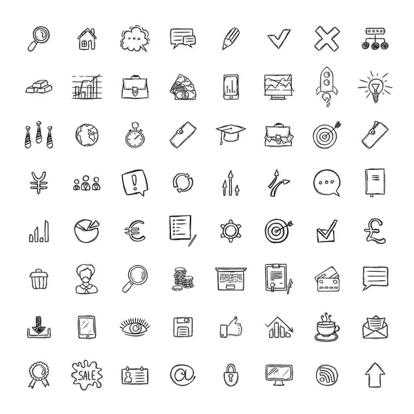 Iconos de Doodle universales para móviles y Web — Archivo Imágenes Vectoriales