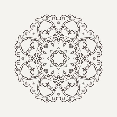 Vektör mandala. Mehndi dantel dövme. Oryantal örgü. 