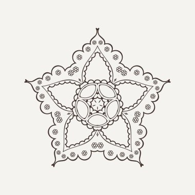 Vektör mandala. Mehndi dantel dövme. Oryantal örgü. 