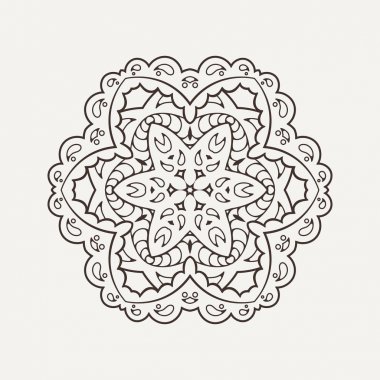 Vektör mandala. Mehndi dantel dövme. Oryantal örgü. 