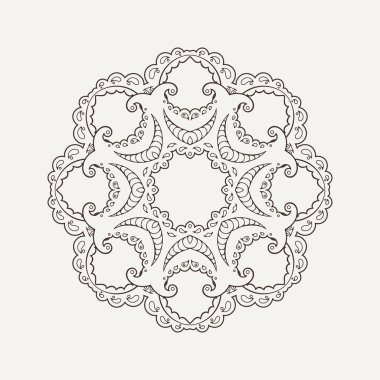 Vektör mandala. Mehndi dantel dövme. Oryantal örgü. 