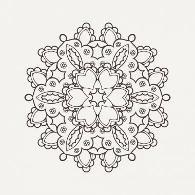 Vektör mandala. Mehndi dantel dövme. Oryantal örgü. 