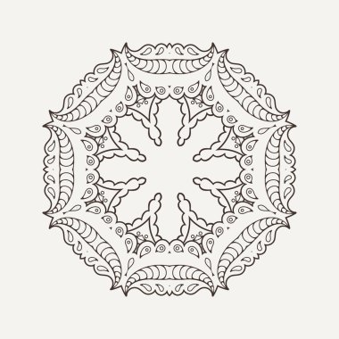Vektör mandala. Mehndi dantel dövme. Oryantal örgü. 