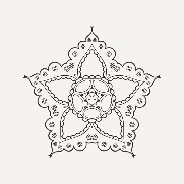 Vector Mandala. Tatuaje de encaje Mehndi. Tejido oriental . — Vector de stock