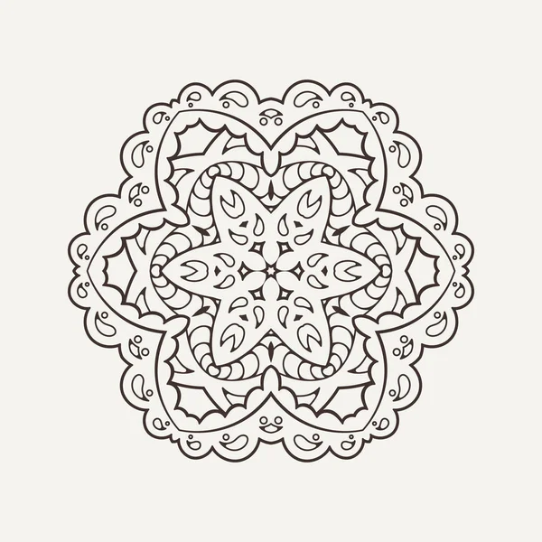 Векторная мандала. Татуировка кружева Мехнди. Восточное плетение . — стоковый вектор