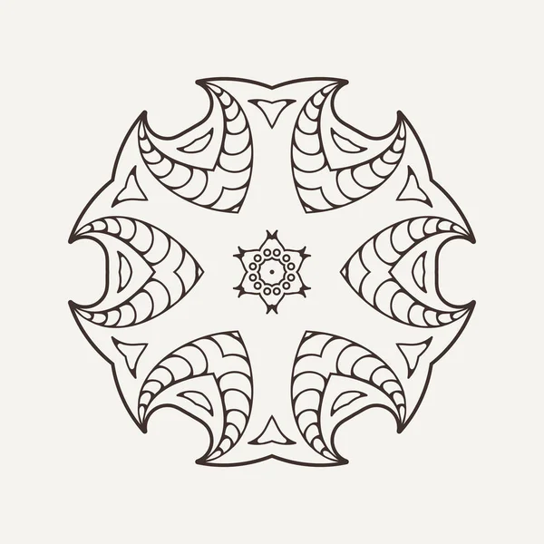 Vector mandala. Mehndi lace tattoo. Oosterse geweven. — Stockvector