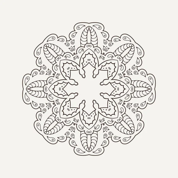 Vector Mandala. Tatuaje de encaje Mehndi. Tejido oriental . — Archivo Imágenes Vectoriales