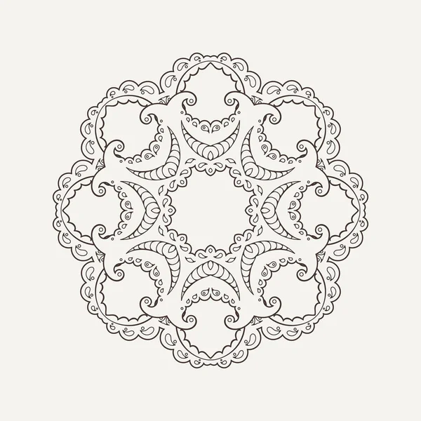 Mandala vectoriel. Tatouage de dentelle Mehndi. Tissage oriental . — Image vectorielle