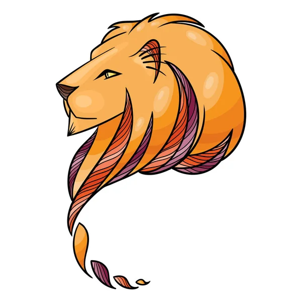 Illustration de la tête de lion. Impression pour textiles ou flyers et affiches . — Image vectorielle