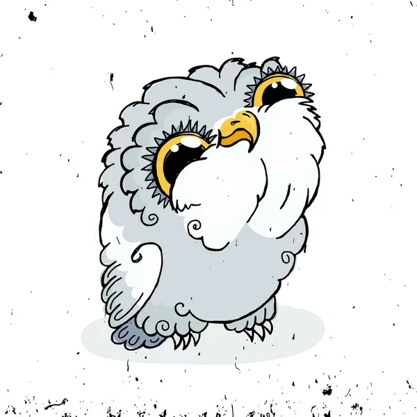 可爱的猫头鹰涂鸦插图。垃圾得意图片. — 图库矢量图片