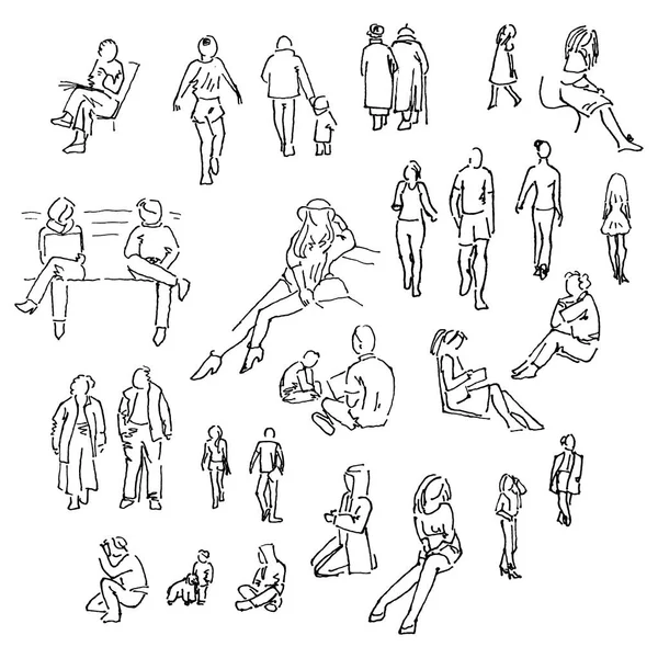 Σύνολο ανθρώπων doodle φόδρα. — Διανυσματικό Αρχείο