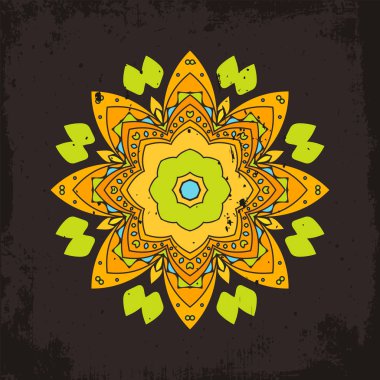 Vektör mandala. Mehndi dantel dövme. Oryantal örgü. 