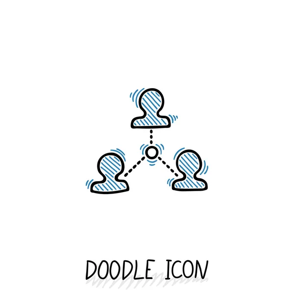 Doodle bağlantı simgesi. Vektör iletişim kavramı. Sosyal. — Stok Vektör
