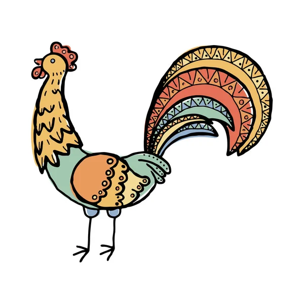 Illustration vectorielle de gribouille de coq . — Image vectorielle