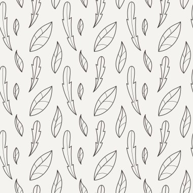 Çeşitli doodle yaprakları ile Seamless Modeli doodle.