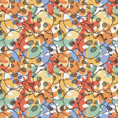 Vektör rasgele kafatasları ile seamless modeli.