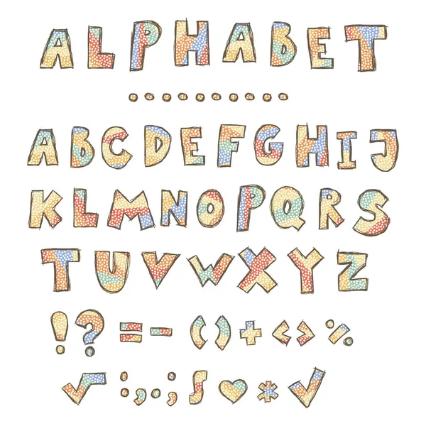 Vector handgeschreven grungy Engelse alfabet. — Stockvector