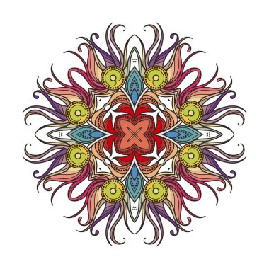 Vektör mandala. Mehndi dantel dövme. Art Nouveau örgü.