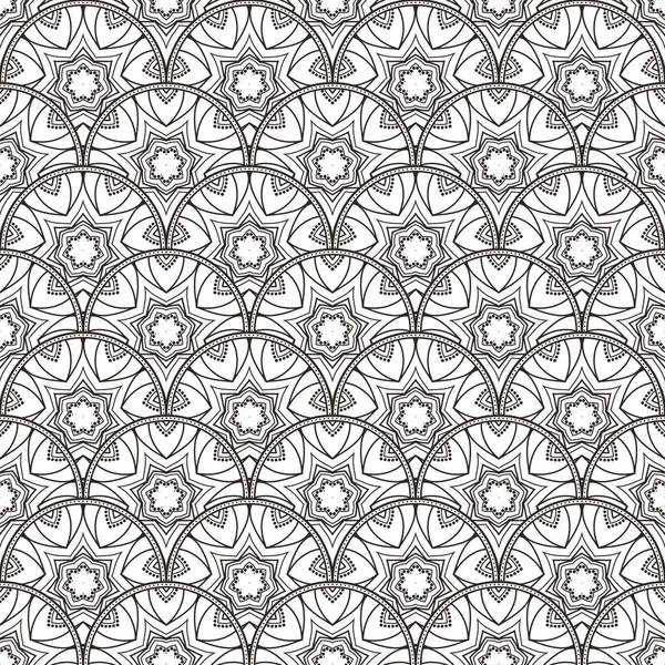 Padrão de círculo sem costura. Projeto Mandala. Elemento decorativo vintage . — Vetor de Stock