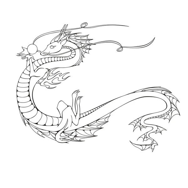 Dragon asiatique. Symbole du 2024 . — Image vectorielle