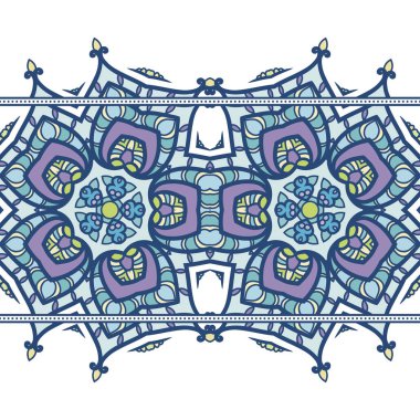 Mandala öğeleri ile Seamless Modeli sınır. Arapça vintage Dekoratif süsleme.