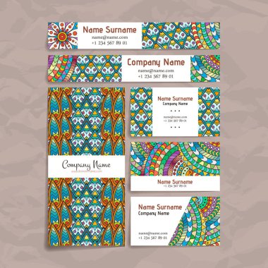 Vektör tasarım şablonları kümesi. Çerçeve ve arka planlar. Zentangle tasarımlar.