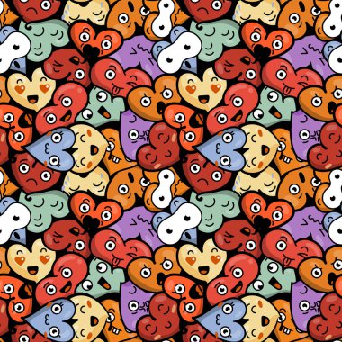 Emoji Saint Valentine's day için ile sorunsuz kalp arka plan