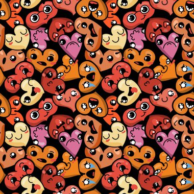 Emoji Saint Valentine's day için ile sorunsuz kalp arka plan