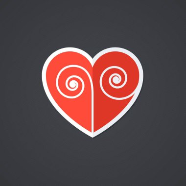 Vektör kalp simgesi. Tek nesne. Arabirim için sembolü.