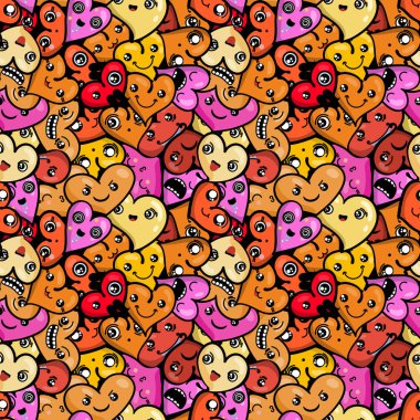Emoji Saint Valentine's day için ile sorunsuz kalp arka plan