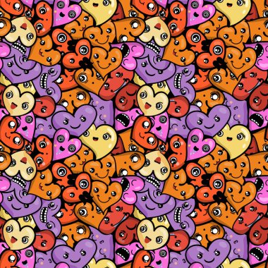 Emoji Saint Valentine's day için ile sorunsuz kalp arka plan