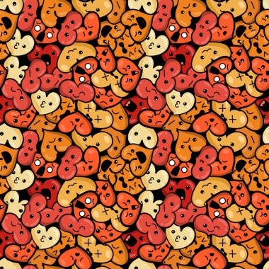 Emoji Saint Valentine's day için ile sorunsuz kalp arka plan