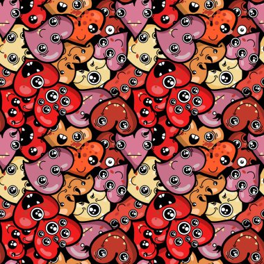 Emoji Saint Valentine's day için ile sorunsuz kalp arka plan