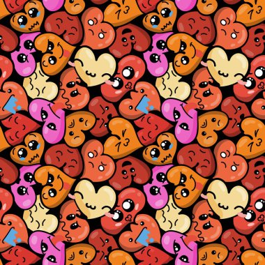 Emoji Saint Valentine's day için ile sorunsuz kalp arka plan