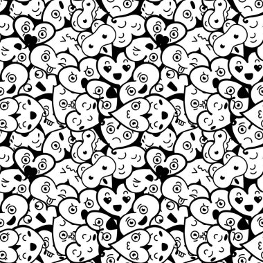 Emoji Saint Valentine's day için ile sorunsuz kalp arka plan