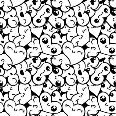 Emoji Saint Valentine's day için ile sorunsuz kalp arka plan