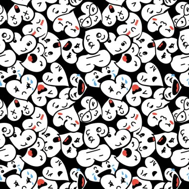 Emoji Saint Valentine's day için ile sorunsuz kalp arka plan