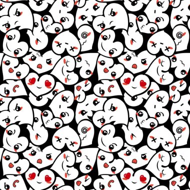 Emoji Saint Valentine's day için ile sorunsuz kalp arka plan