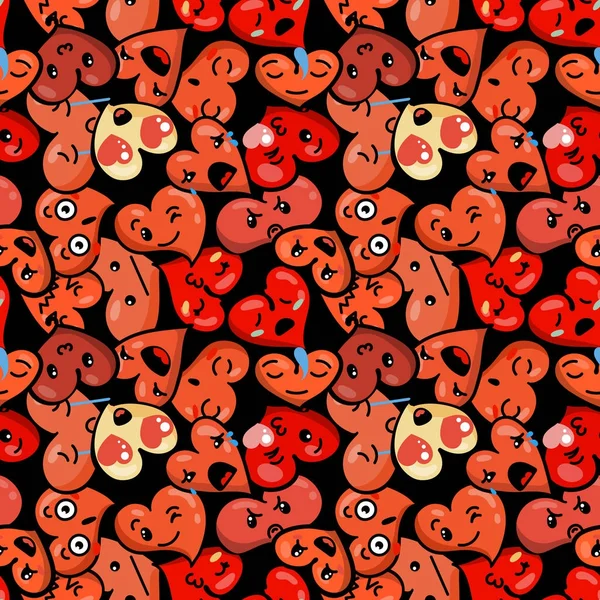 Απρόσκοπτη καρδιά με φόντο με emoji για την ημέρα του Αγίου Βαλεντίνου — Διανυσματικό Αρχείο