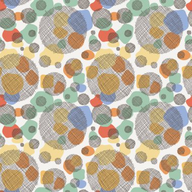 Karalama daireler ile sorunsuz vektör geometrik desen.