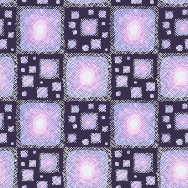 Modèle géométrique vectoriel sans couture avec carrés gribouillis . — Image vectorielle