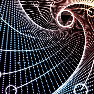 Vektör sonsuz üçgen alanı tünel parlayan puan ve yaylar.