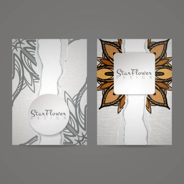 Vektör tasarım şablonları kümesi. Kartvizit çiçek daire süsleme ile.