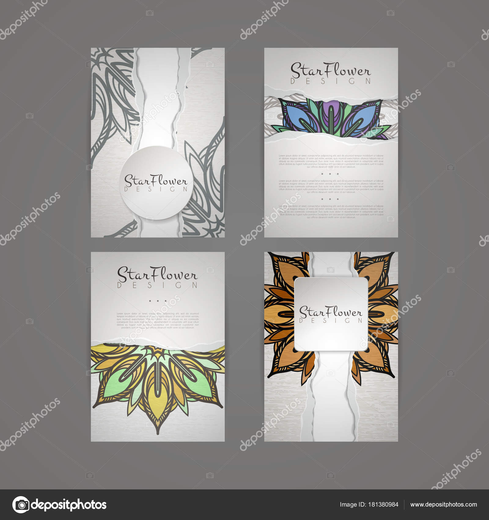 Set Of Vector Design Templates Business Card With Floral
