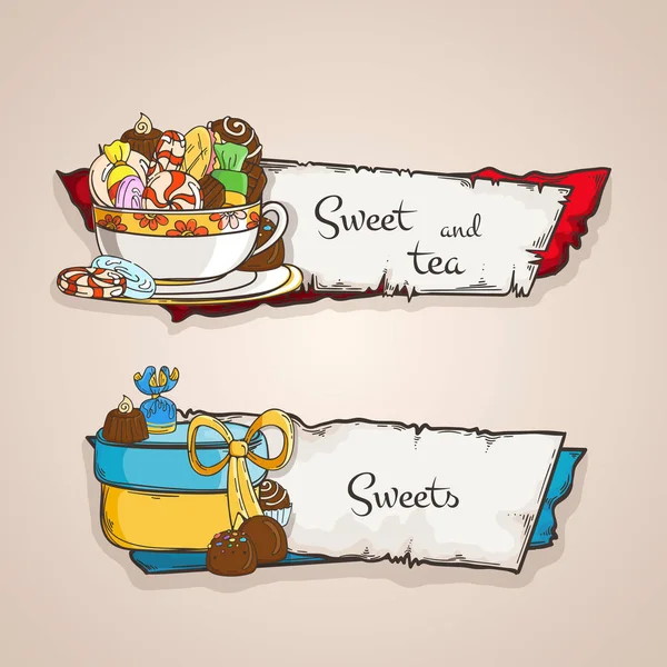 Sweet banners set — Stock Vector