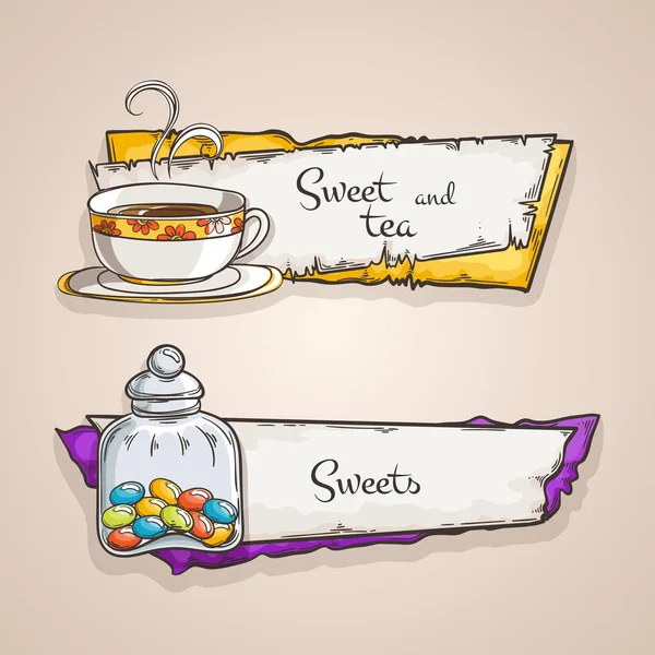 Sweet banners set — Stock Vector